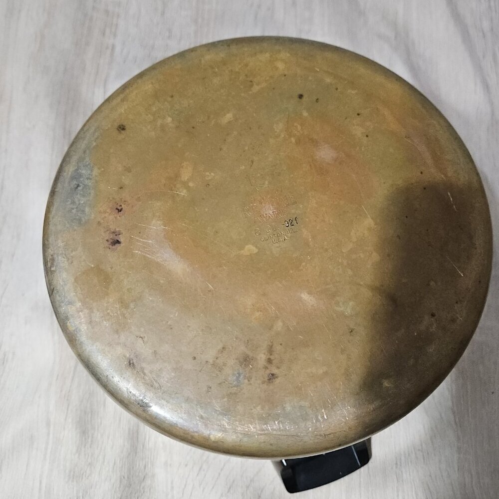 Vintage Revere Ware 1801 Copper Bottom 8 Qt Quart Stock Pot & Lid USA Clinton OH - Picture 9 of 10